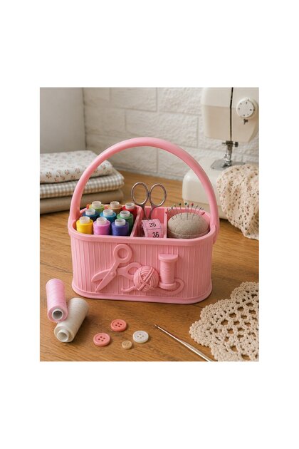 Sewing Box Organizer – Compartmentalized Thread, Scissors, and Sewing Supplies Organizer Decorative Basket