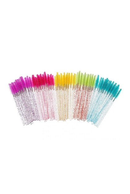 Set 50 periute mascara multicolor cu glitter extensii gene