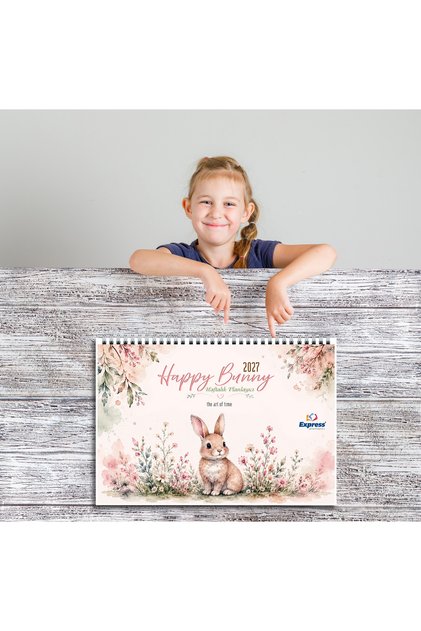 2026-2027 Academic Calendar 53 Week Planner A4 Horizontal - Happy Bunny