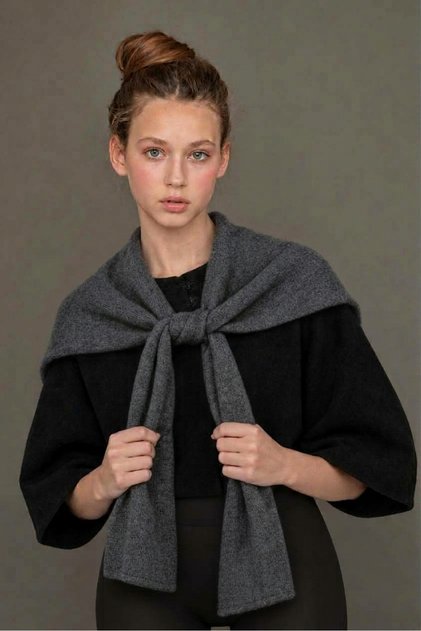 Square Tie Knitwear Scarf - Knitwear Shoulder Scarf Office Daily Fashion Scarf