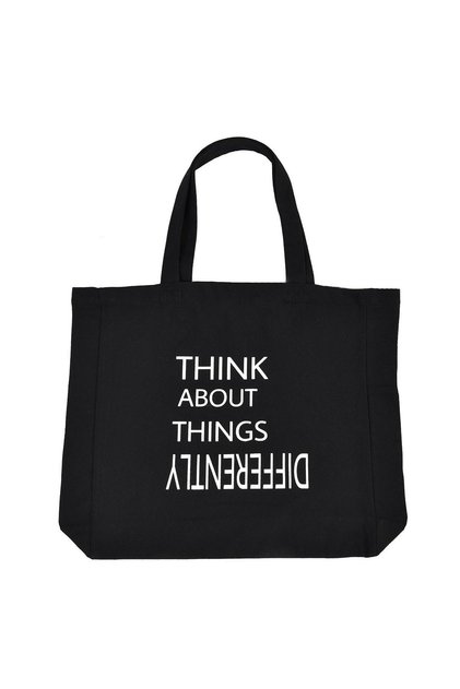 Sacosa Textila Neagra Think Diffrently 40x10x40cm - Sacose Textile, Produse Petrecere