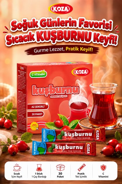 Gurmelerin Seçimi Pratik Lezzet Kuşburnu Lezzeti C Vitaminli Tek İçimlik Hazır Çay Sertifikalı Kalite Güvencesi Tek İçimlik Zahmetsiz Keyif Premium Oralet Kuşburnu Çayı İçecek Tozu - 30 Stick