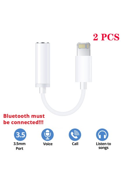 2PCS Call and Voice For Lighting Headphone Adapter for IPhone 11 12 13 14 Pro Max 12Mini SE 2020 XS