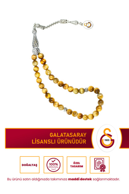Gs Spider Eye Natural Stone Rosary (Yellow)
