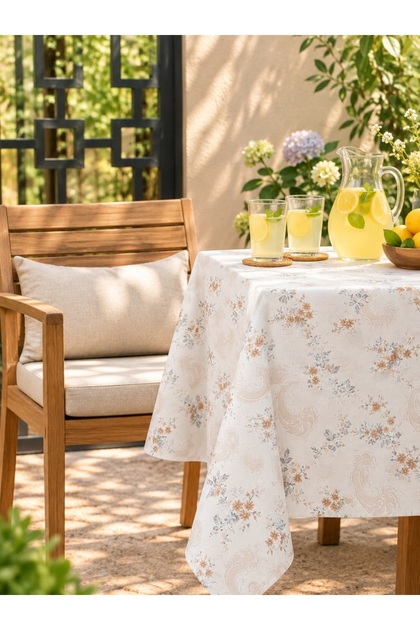 Vianna Patterned Pvc Tablecloth - Stain Resistant - Waterproof - Wipeable
