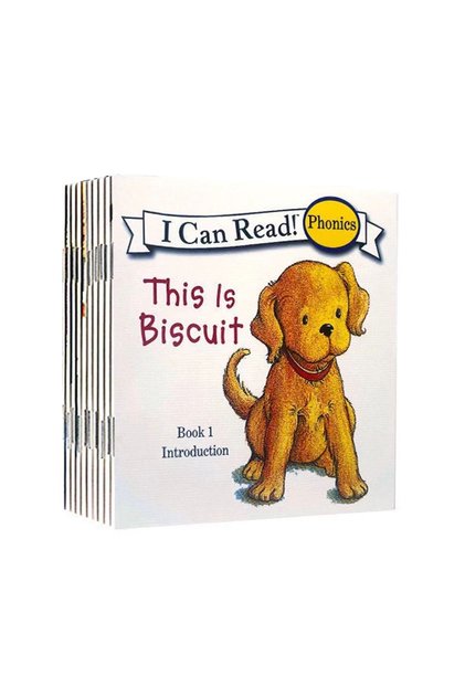 12 Books Set Biscuit Volume 1, I Can Read Series, Mini Portable English Picture Books, Kids Storyboo