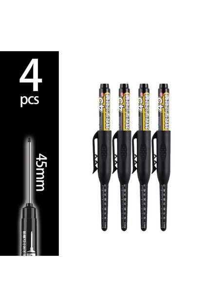 Black 4pcs 4-60Pcs 45mm Long Nib Head Carpenter Pen Deep Hole Marker Pens Black/Blue/Red/White for M