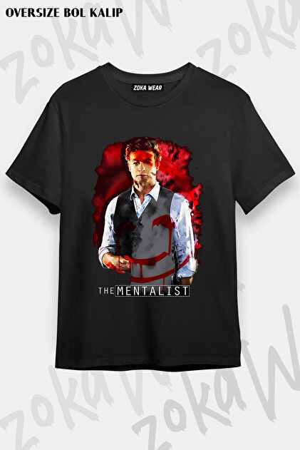 Unisex Black Patrick Jane V2 the Mentalist T-Shirt 5684Zw