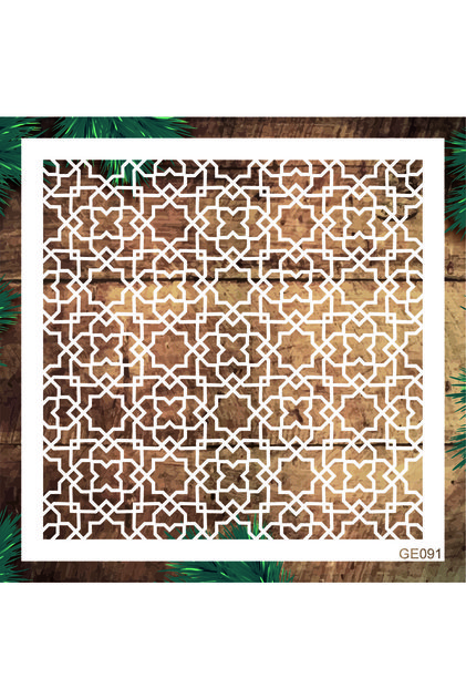 Stencil Tasarım Ge091 Selçuklu Motifi Duvar Ahşap Cam Boyama Deseni