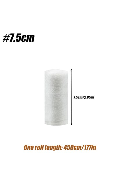 7.5cm-4Roll 4-Rolls Gauze Bandage Roll with Tape, 2 Inches x 4 Yards - Soft, Stretchable & Breathabl