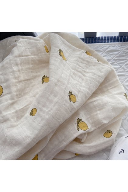 120X120cm lemon Baby Swaddle Wrap Cotton Muslin Blankets for Newborn Babies Accessories Infant Recei