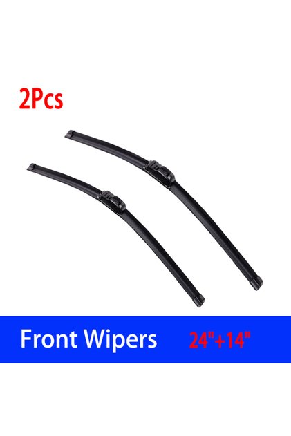 2 wipers For Mazda 2 Demio DE 2007-2014 Car Front Wiper U-type Soft Rubber Boneless Wiper HD Quiet