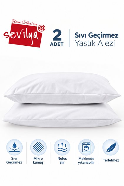 Micro Zippered Waterproof Liquid Proof Pillow Mattress Pillow Protector Pack of 2