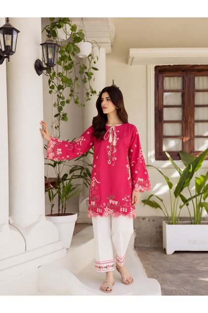 Mehfil Cambric Cotton 2-Piece Collection with Farshi salwar