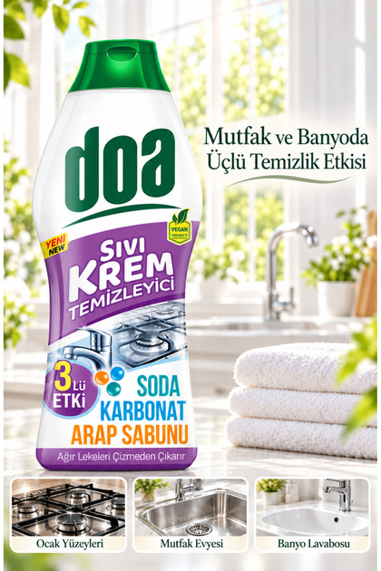 SIVI KREM 3 LÜ ETKİ SODA -KARBONAT-ARAP SABUNU 750 ML