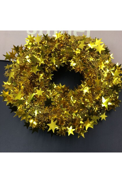 Gold 7.5 meter Gold Silver Stars Wire Garland Tinsel Star Rattan Xmas Tree Decoration for Home Weddi