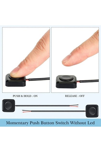 Momentary Push Button On Off Switch Black Plastic 12V 24V Surface Mount Mini Button Switch