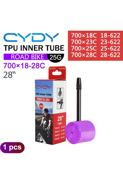 65MM CYDY 25g 1PC CYDY Bicycle Camera TPU Inner Tube 700x18/23/25/28C Tyre France Valve Length 45/65