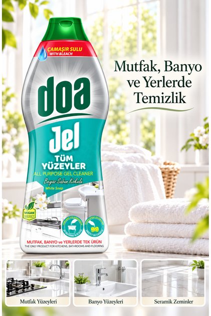 Jel Tüm Yüzeyler Beyaz Sabun Kokulu 750 ml