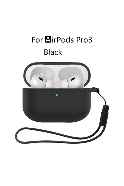 For Airpods Pro 3 Black New For Airpods Pro 3 2025 Silicone Case Earphone Accessories with Cleaner K