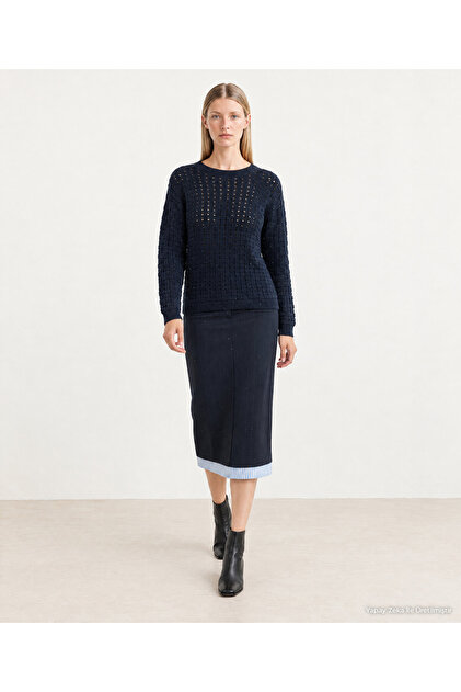 Regular Boat Neck Long Sleeve Sweater