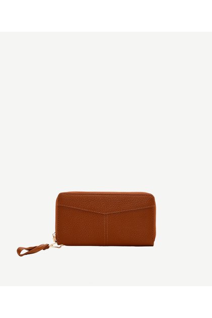 Textured Zippered Large Wallet