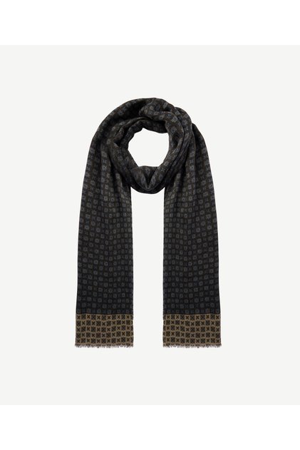 Geometric Patterned Wool Shawl
