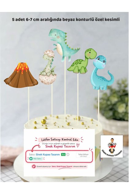 Dinosaur Themed Birthday Cake Topper Birthday Decoration