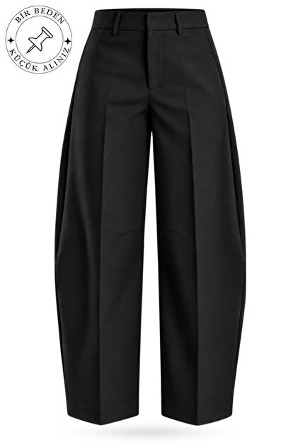 Black Barrel Fabric Trousers 442