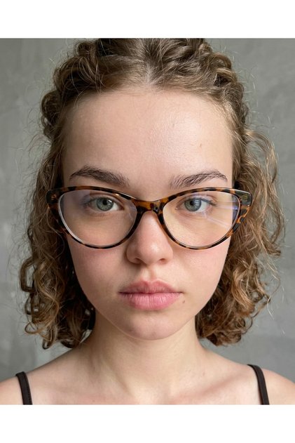 Frida Cat Eye Slanted Blue Block Blue Light Protection Glass Changeable Screen Glasses