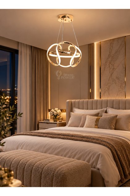 ثريا LED عصرية 9812 | طاقة 60 واط مع 3 أوضاع إضاءة LED | سلك بطول 100 سم