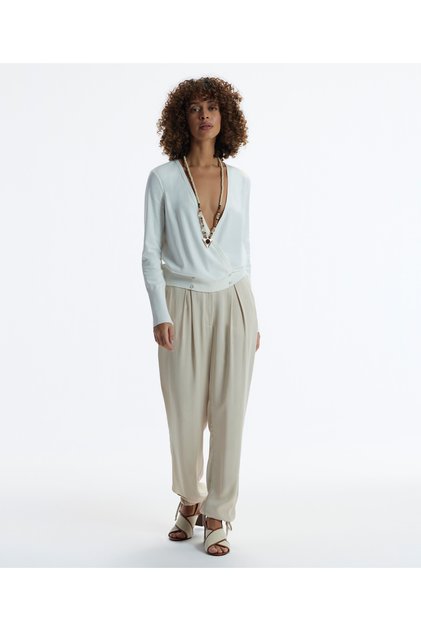 Straight Cut Trousers with Tied Legs