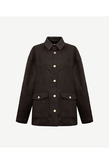 Regular Shirt Collar Long Sleeve Coat
