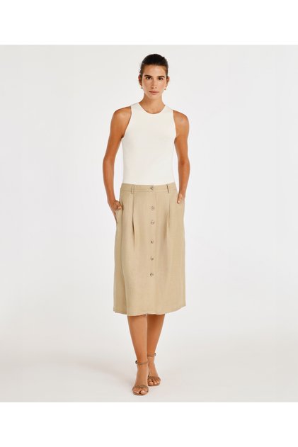 Button Detailed Skirt