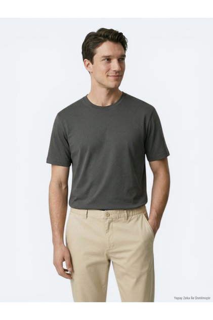 Dark Khaki Plain T-Shirt