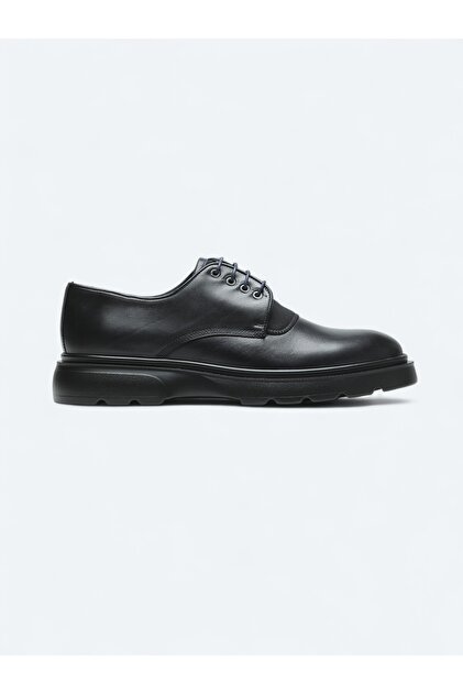 Navy Blue Leather Smart Casual Shoes