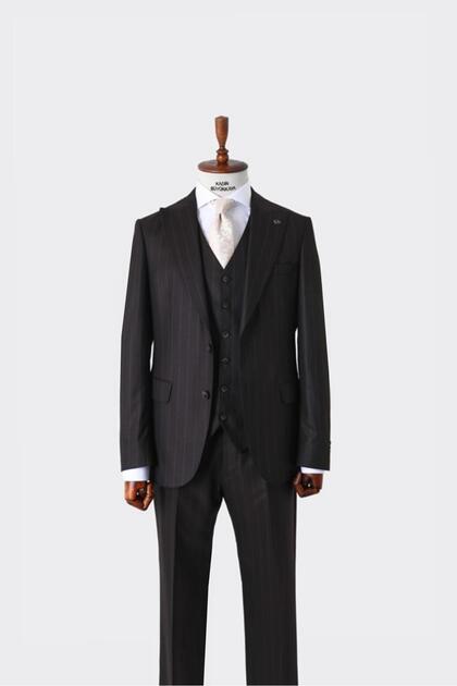 Viskon Karışımlı Slim Fit Yelekli Erkek Takım Elbise - Şık Ve Rahat-kaw1024s