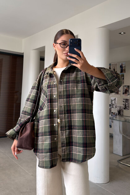 New Season Plaid Lumberjack Shirt - Khaki