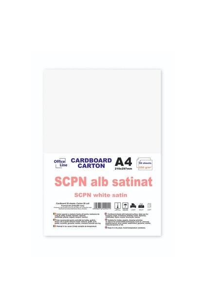 Carton A4 250g SCPN alb satinat, 20 coli