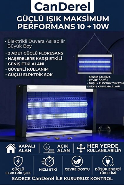 Sinek Böcek Öldürücü Elektrikli Mavi Işık 4w 2000v Iki Ledli Zincirli Askılı