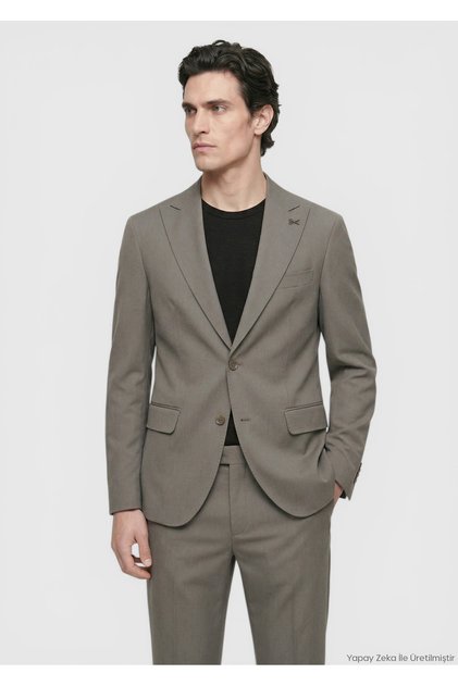 Brown Plain Zeroweight Slim Fit Suit