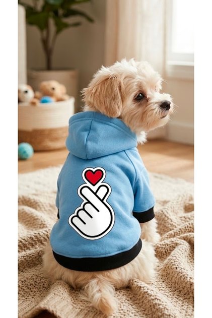 Cat Dog Outfit Love Blue Sweatshirt