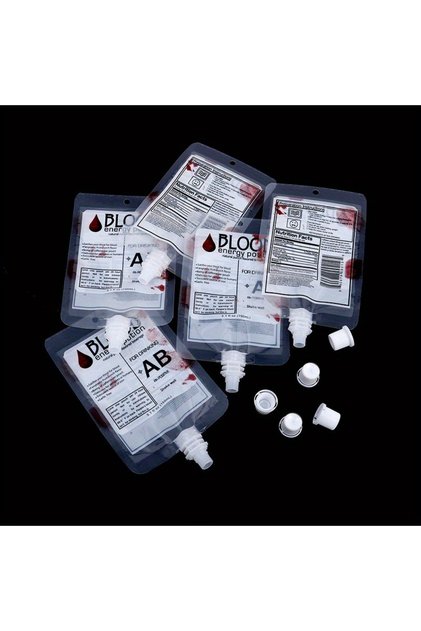 12pcs 12pcs/set, Halloween Cosplay Drink Container Bag Vampire Blood Pouch Props Zombie Beverage Dri