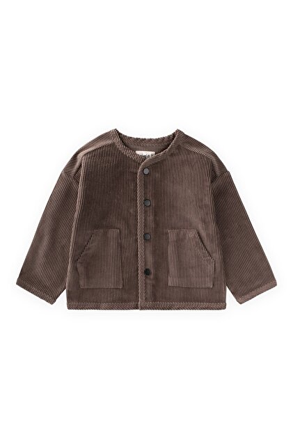 Kadife Oversize Ceket 2-10 Yaş Vizon