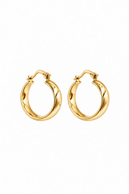 Yellow Color 2 cm Hoop Earrings