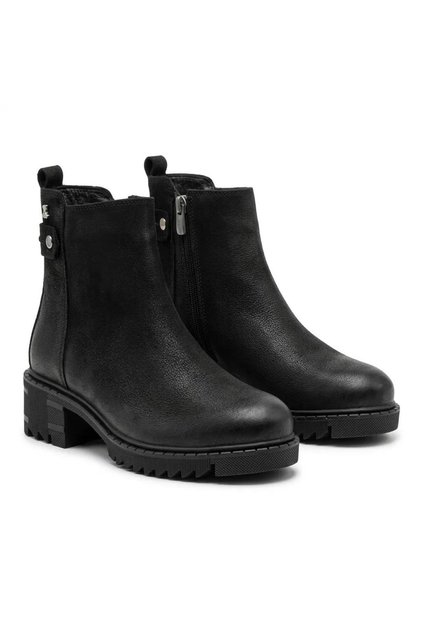 1950811 black genuine nubuck leather women's boots