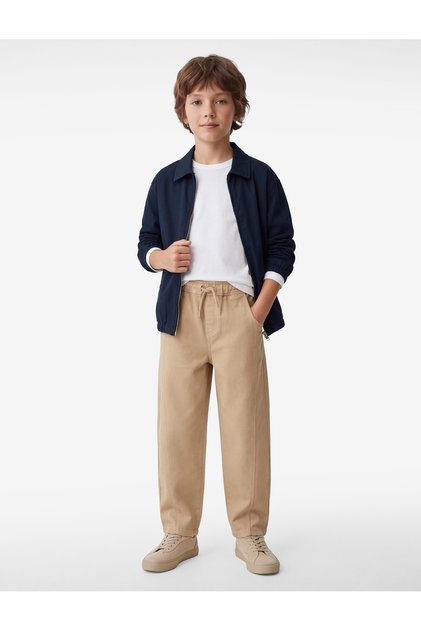Tie-Waist Pocketed Barrel Pants