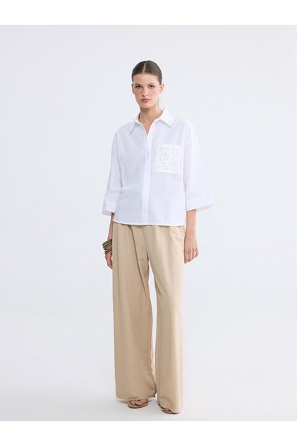 Pantaloni Largi cu Talie Elastică pentru Femei