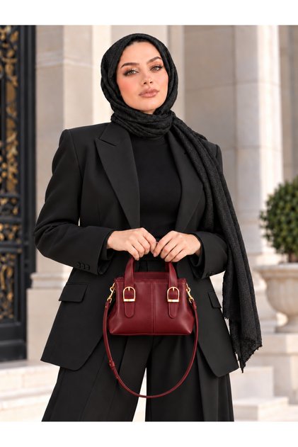 Lorenza Mini Deri Çanta - Bordo