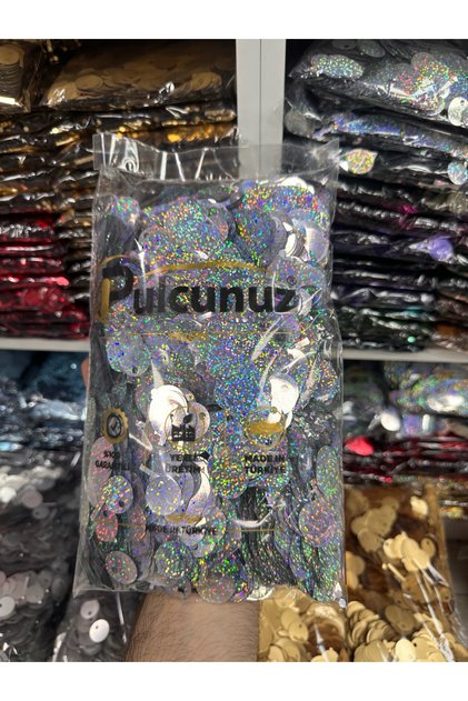Sequins 20 mm Wide Hole Hologram Round Sequins 500 Grams – Shiny Multi-Color Reflective